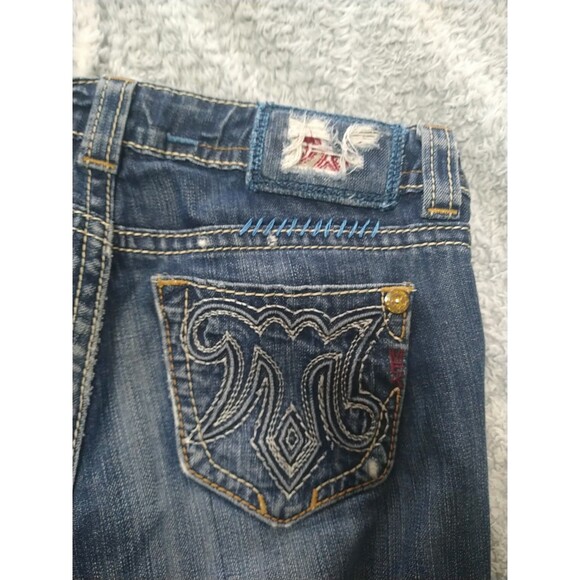 MEK Distressed Denim Bootcut Jeans Size 27 - Picture 6 of 12